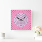 ジオメトモダンリ日が差すこと – ピンク色の濃淡 スクエア壁時計 (ホーム)