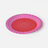 ジオメトモダンリ日が差すこと-明るい赤紫色と赤 ペーパープレート (アングル)