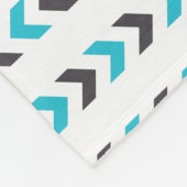 ジオメトモダンリ白と青の矢印パターン フリースブランケット (角)