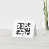 ジオメトモダンリ白黒パーソナライズされた名 サンキューカード (正面)