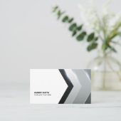 ジオメトモダンリ矢印 |白のアイコン 名刺 (スタンド正面)