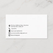 ジオメトモダンリ矢印 |白のアイコン 名刺 (裏面)