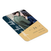 ジオメトモダンリ結婚の写真の日付の保存 マグネット (右側)