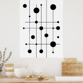 ジオメトモダンリ線と円のアート | ミニマリス ポスター (キッチン)