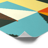 ジオメトモダンリ背景抽象芸術フラットパターン ポスター (角)