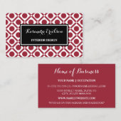 ジオメトモダンリ赤と黒の内部設計 名刺 (正面/裏面)