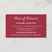 ジオメトモダンリ赤と黒の内部設計 名刺 (裏面)