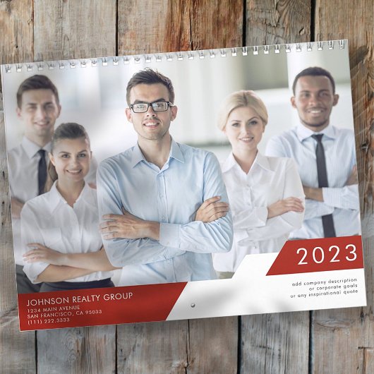 ジオメトモダンリ追加会社名のカスタム写真 カレンダー