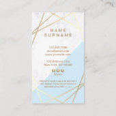 ジオメトモダンリ金ゴールド大理石青クーポン縦 名刺 (裏面)