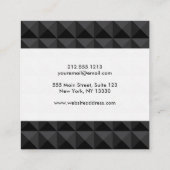 ジオメトモダンリ黒の正方形パターン スクエア名刺 (裏面)