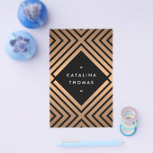 ジオメトモダンリ黒はっきりしたとバラ金ゴールドパターン チラシ (シングル)