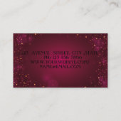 ジオメトモダンリ，,エレガント金ゴールドフレーム赤 名刺 (裏面)