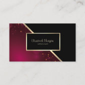 ジオメトモダンリ，,エレガント金ゴールドフレーム赤 名刺 (正面)