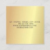 ジオメトモダンリ、シンプル金ゴールド スクエア名刺 (裏面)