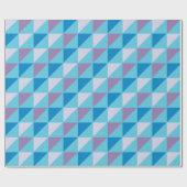 ジオメトモダンリ、三角形の青い紫 ラッピングペーパー (フラット)