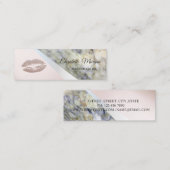 ジオメトモダンリ、大理石、グリッター唇 スキニー名刺 (正面/裏面)