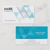 ジオメトモダンリ(青い三角形)名刺 名刺 (正面/裏面)