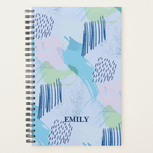 ジオメトモノグラムのリらせん状と線分 プランナー手帳 (正面)