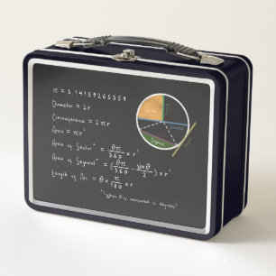 ジオメトリおよび三角計算式数式Math Chalkboard メタルランチボックス