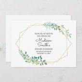 ジオメトリと緑の誕生日 サンキューカード (正面/裏面)