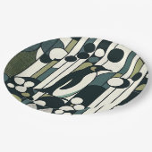 ジオメトリに失ったグリーンクリームペンギン ペーパープレート (アングル)