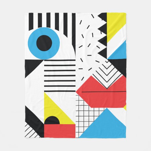 ジオメトリのシームレスなパターンと抽象芸術図形 フリースブランケット (正面)