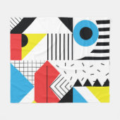 ジオメトリのシームレスなパターンと抽象芸術図形 フリースブランケット (正面(横))