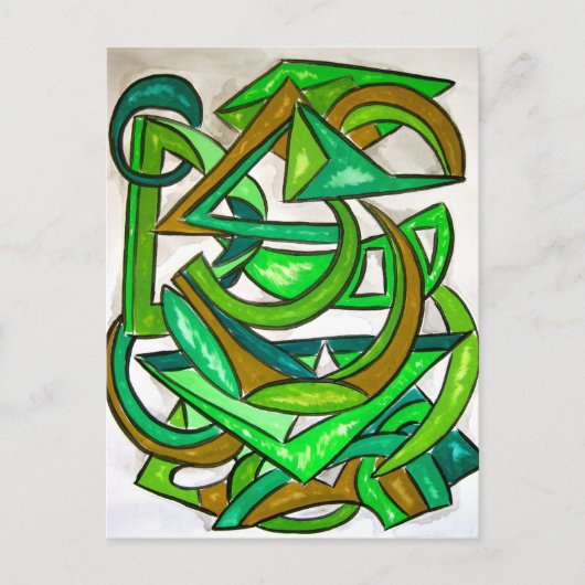 ジオメトリの宿題 – 抽象芸術アートはがき ポストカード (正面)