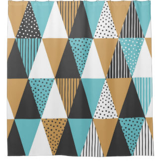 ジオメトリの背景。抽象芸術ヴィンテージ図 シャワーカーテン