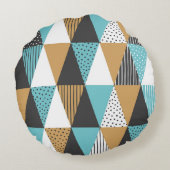 ジオメトリの背景。抽象芸術ヴィンテージ図 ラウンドクッション (裏面)