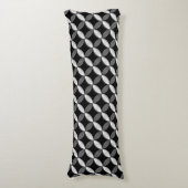 ジオメトリの花、グレー ボディピロー (正面縦)