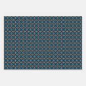 ジオメトリの重なり合う円パターン ラッピングペーパーシート (正面3)