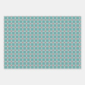 ジオメトリの重なり合う円パターン ラッピングペーパーシート (正面2)