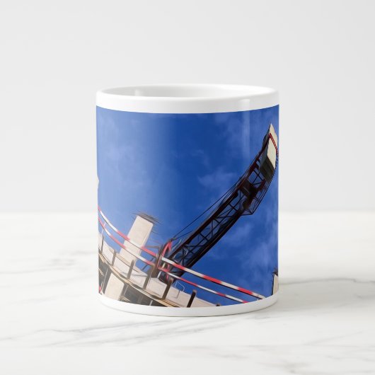 ジオメトリを空中に上げる ジャンボコーヒーマグカップ (正面)