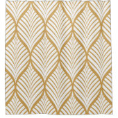 ジオメトリイラストレーションのシームレス葉なヴィンテージ  シャワーカーテン (正面)