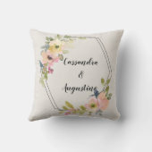 ジオメトリウォータカラーフローラカップル名 クッション (裏面)