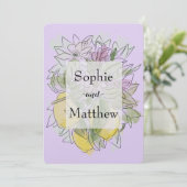 ジオメトリエレガントックグリーンレモンラベンダー 招待状 (スタンド正面)