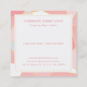 ジオメトリカラフルシェイプの背景 スクエア名刺 (裏面)