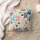 ジオメトリカラフル形状と円のシームレスな配置 クッション (ブランケット)