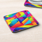 ジオメトリカラー万華鏡のように千変万化するパターン コースター (左側)