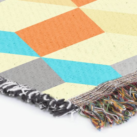 ジオメトリキューブイエローアクアモダン抽象芸術 スローブランケット (コーナー)