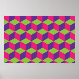 ジオメトリキューブパターン ポスター