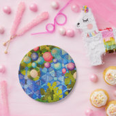 ジオメトリキルトパターン ペーパープレート (パーティー)