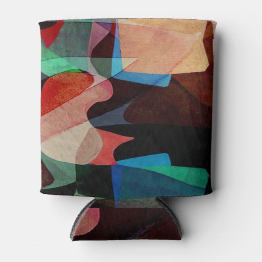 ジオメトリクラシックデザイン:テクスチャパターン 缶クーラー (正面)