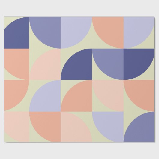 ジオメトリグラフィックデザイン図形 |紫とサンゴ ラッピングペーパー (フラット)