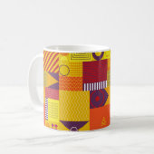 ジオメトリグラフィック抽象芸術の背景、ヴィンテージの不良 コーヒーマグカップ (正面左)