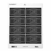 ジオメトリグレーとダークグレーの差出人住所 ラベル (フルシート)