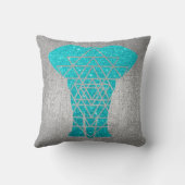 ジオメトリグレーシルバー海グリッターゾウ クッション (裏面)