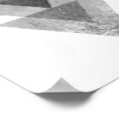 ジオメトリグレー三角形 ポスター (角)