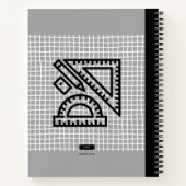 ジオメトリコンパス&分度器（ライトグレー）ノートブック ノートブック (裏面)